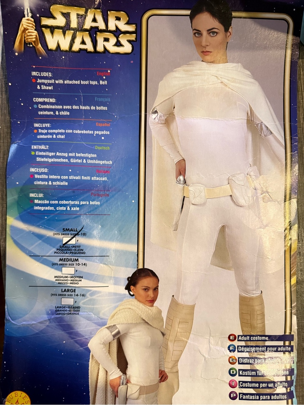VINTAGE STAR WARS PADMÉ AMIDALA DELUXE COSTUME – RUBIE’S #17089